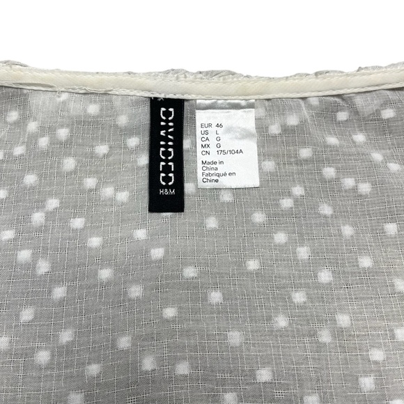 H&M Long Sleeve Dot Top Blouse - Picture 4 of 8